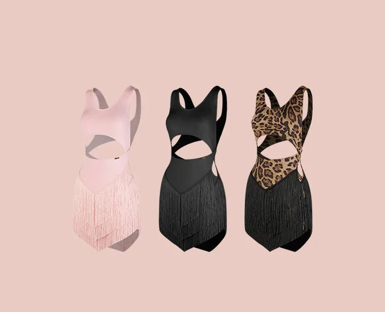 Vestido Infantil de Dança Latina com Franjas – Treino e Competição