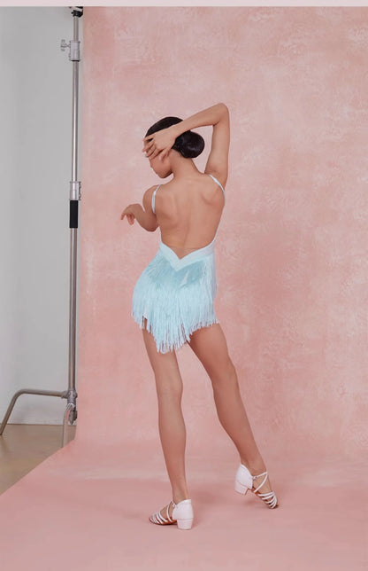 Vestido Infantil Latino com Franjas para Competição