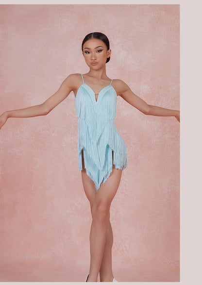 Vestido Infantil Latino com Franjas para Competição