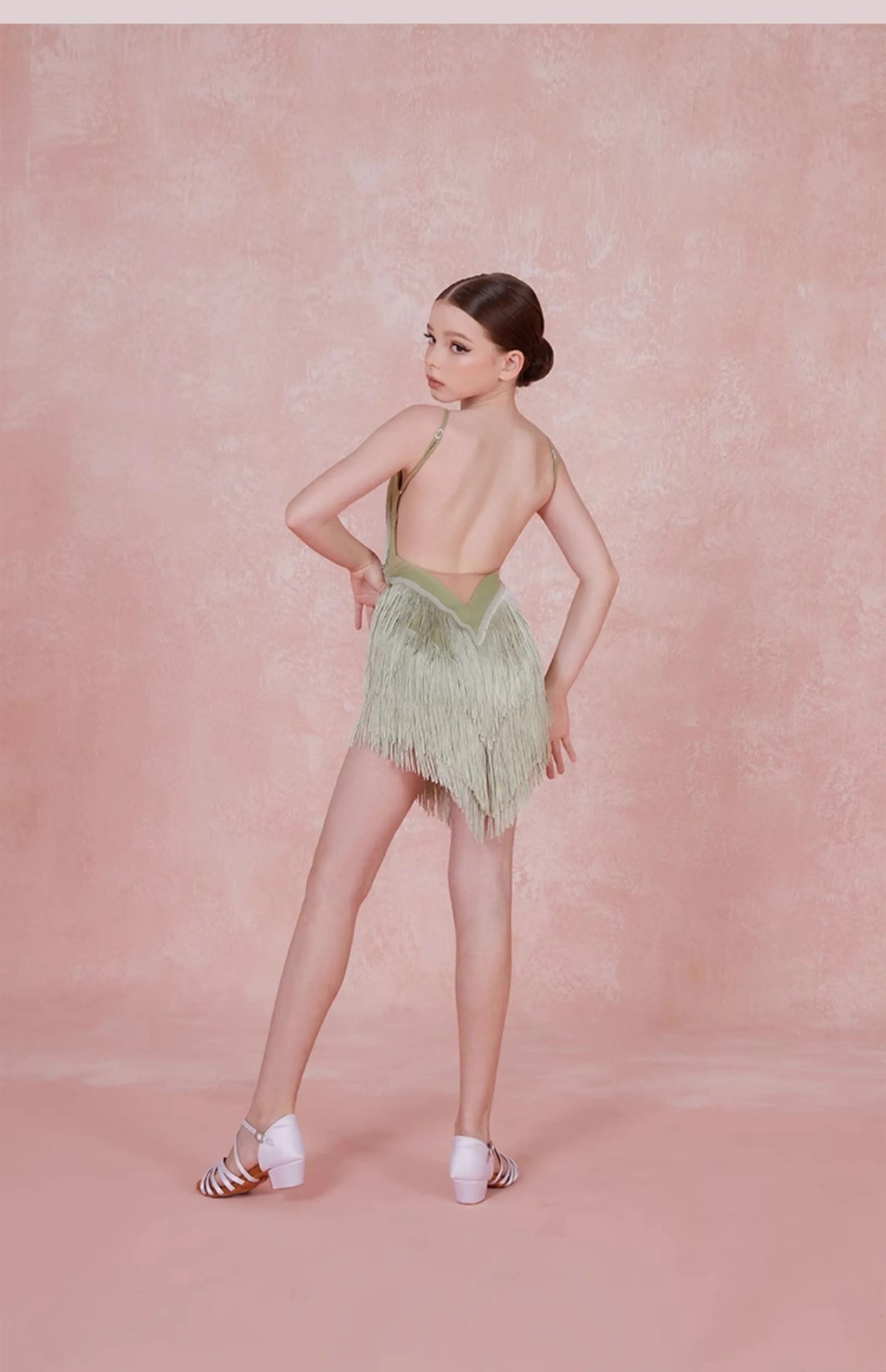 Vestido Infantil Latino com Franjas para Competição