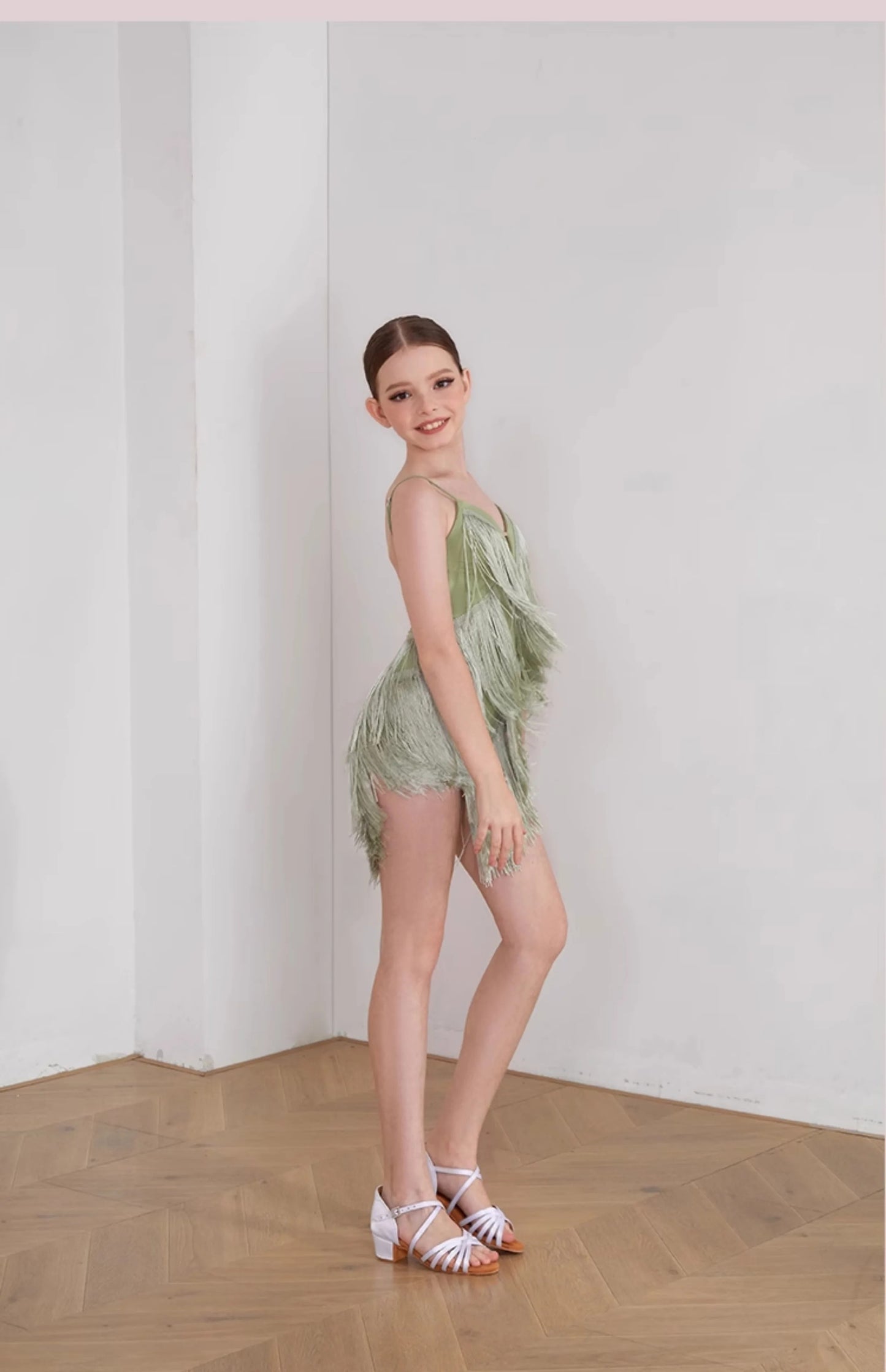 Vestido Infantil Latino com Franjas para Competição