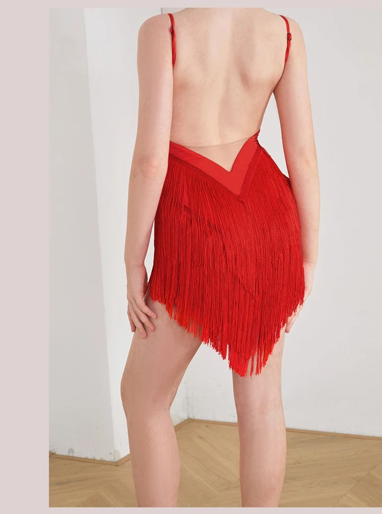 Vestido Infantil Latino com Franjas para Competição