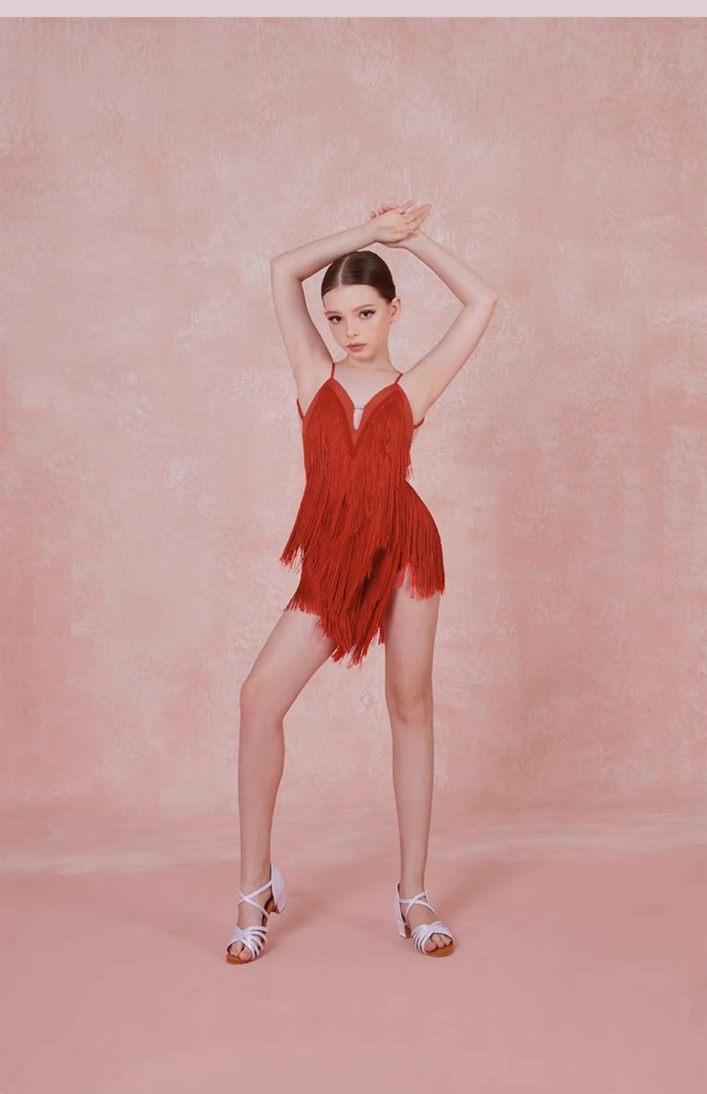 Vestido Infantil Latino com Franjas para Competição