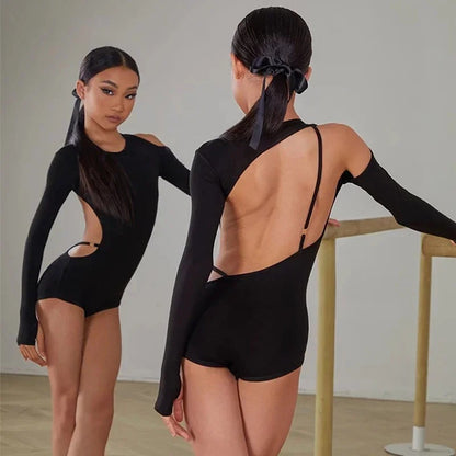 Body de Dança Latina com Design Assimétrico e Recortes – OLOMM