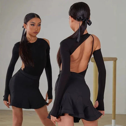 Body de Dança Latina com Design Assimétrico e Recortes – OLOMM