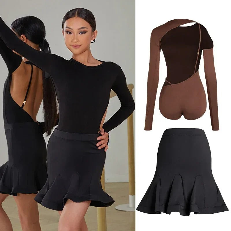 Body de Dança Latina com Design Assimétrico e Recortes – OLOMM