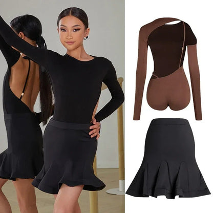 Body de Dança Latina com Design Assimétrico e Recortes – OLOMM